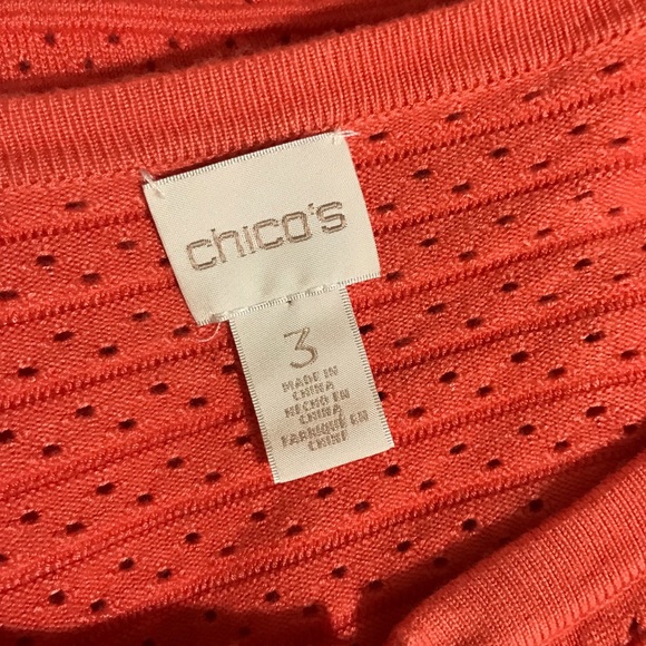 Chico’s | Celille Cardigan Size XL 3 Orange Knit - Picture 4 of 5